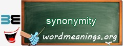 WordMeaning blackboard for synonymity